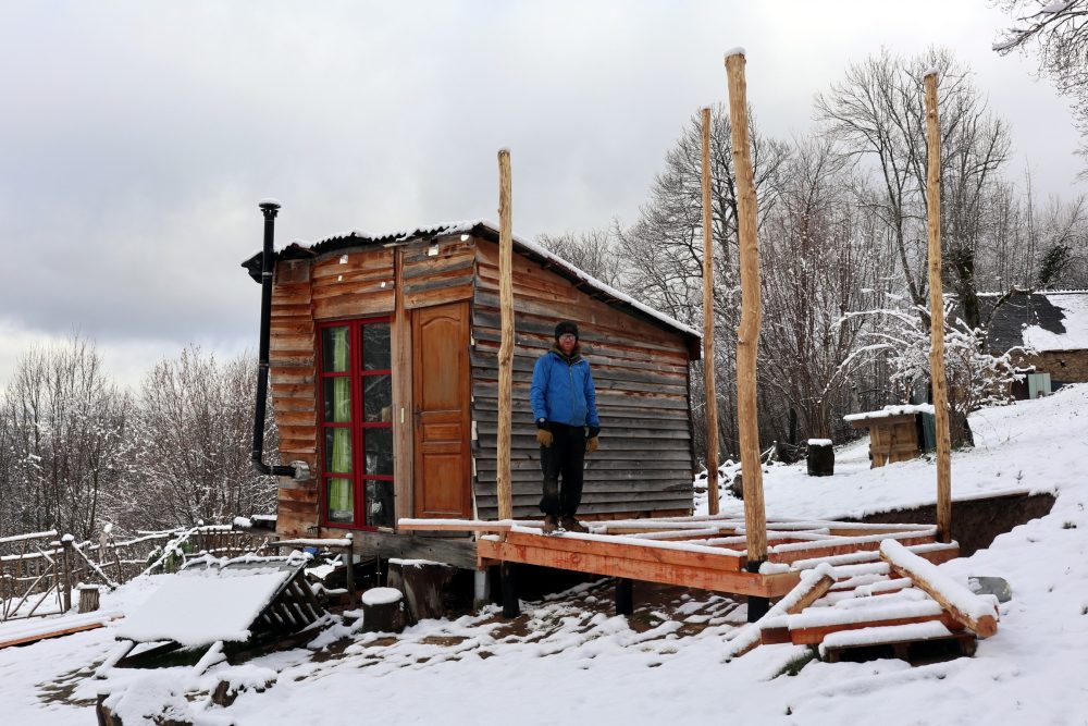 Le plaisir de travailler sous la neige